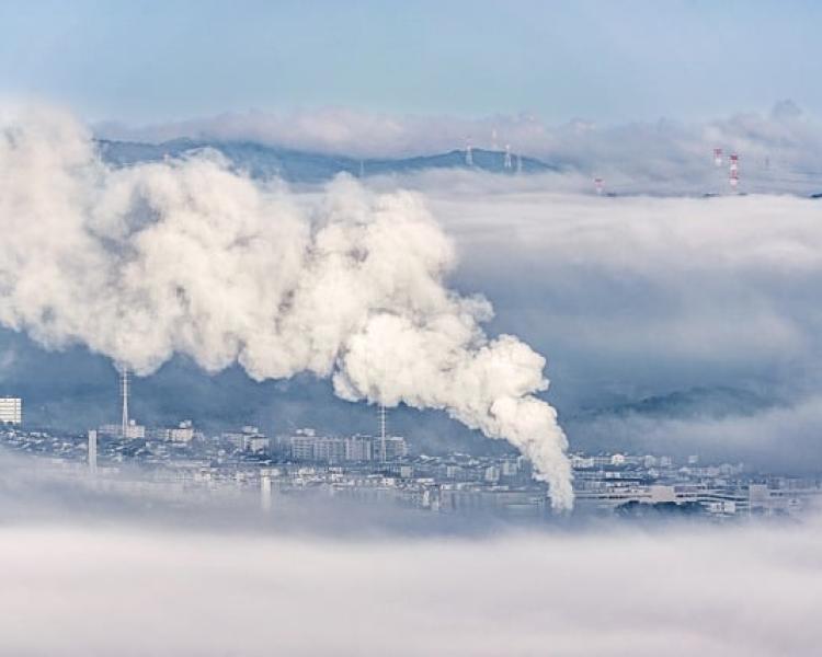 Photo of factories producing pollution